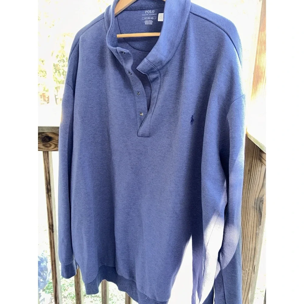 Polo Ralph Lauren double-knit quarter-snap mockneck sweatshirt 4XLT